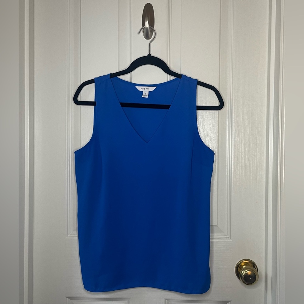 Nine West Royal Blue V-Neck Tank Top